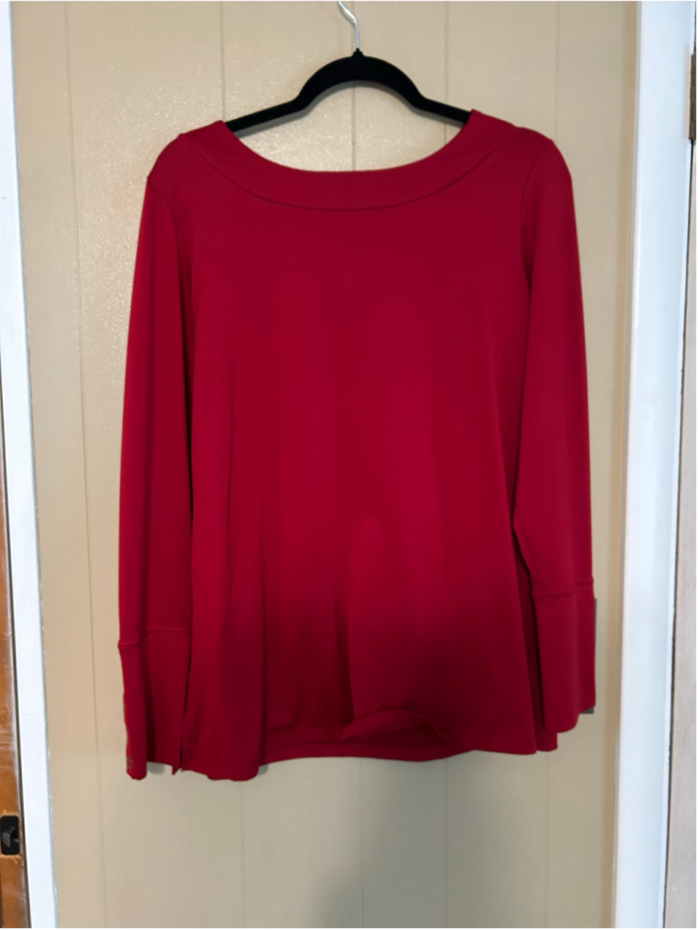 Susan Graver Women’s Long Tunic Shirt Top Size M Red